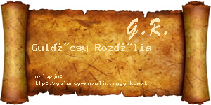 Gulácsy Rozália névjegykártya