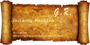 Gulácsy Rozália névjegykártya
